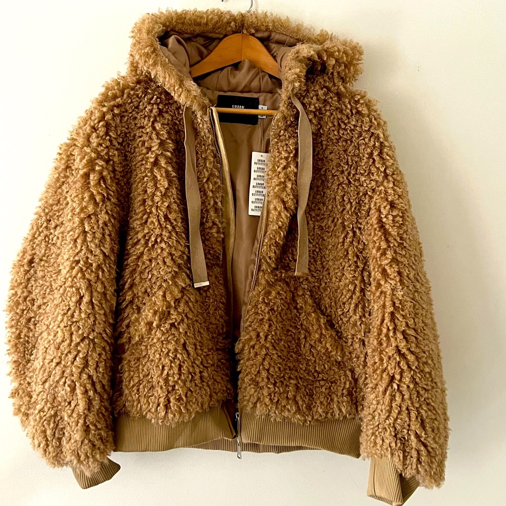 NWT UO Casey Fleece Hooded Zip-Up Jacket Size Small